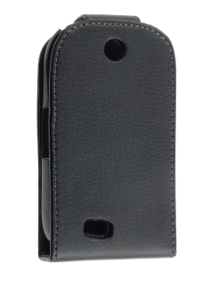 Samsung Galaxy 5 (I5500) Leather Flip Case (Black) (OEM)