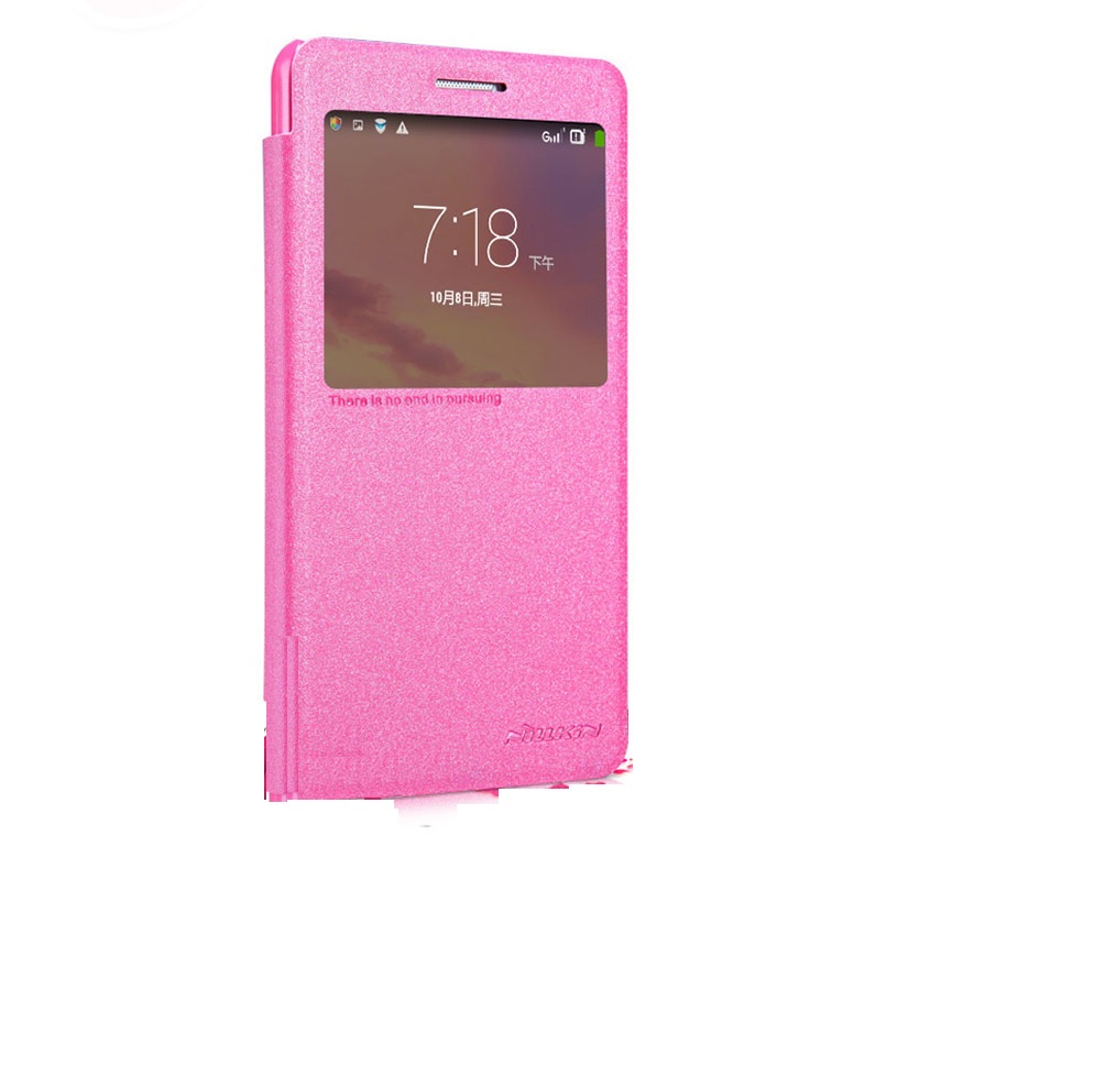 Lenovo A536 Nillkin Sparkle Smart Caller View Case with Back Cover (Fuchsia) (Nillkin)