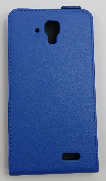 Lenovo A536 - Leather Flip Case With Silicone Back Cover Blue (OEM)