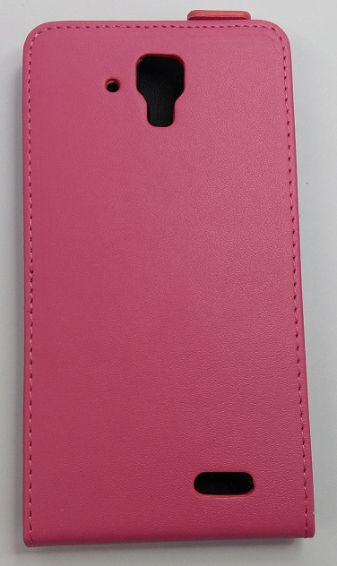 Lenovo A536 - Leather Flip Case With Silicone Back Cover Magenta (OEM)