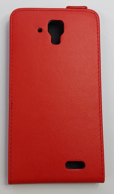 Lenovo A536 - Leather Flip Case With Silicone Back Cover Red (OEM)