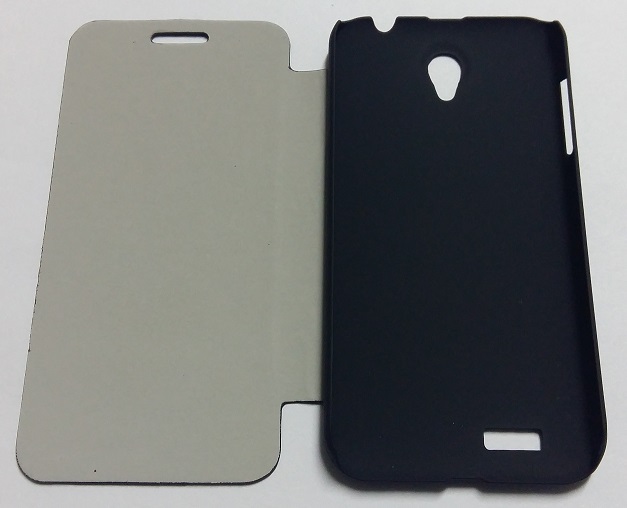 Lenovo A859 Leather Case with Back Cover (Black) (OEM)