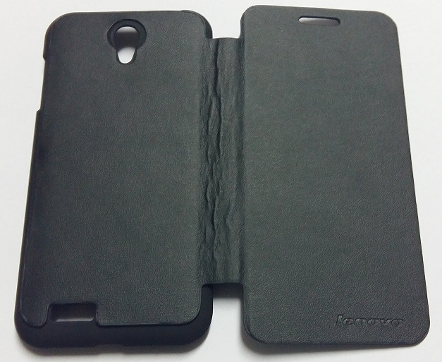 Lenovo A859 Leather Case with Back Cover (Black) (OEM)