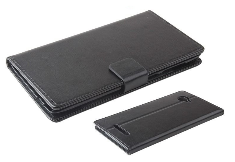 Lenovo A880 - Leather Wallet Stand Case Black (OEM)