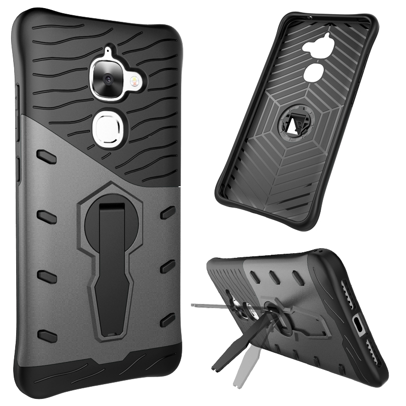 LeTV LeEco LETV LE 2(LE 2 PRO), LE S3 Rugged Hybrid Armor PC+TPU Stand Case Cover Black