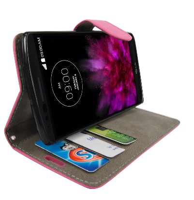 LG G Flex 2 H955 - Leather Wallet Stand Case Pink (OEM)