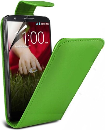 LG G2 D802 Flip Leather Case - Green (LGOG2LFCG) (OEM)