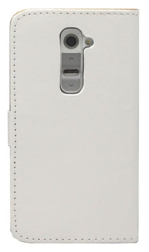 LG G2 D802 - Leather Wallet Case White (OEM)