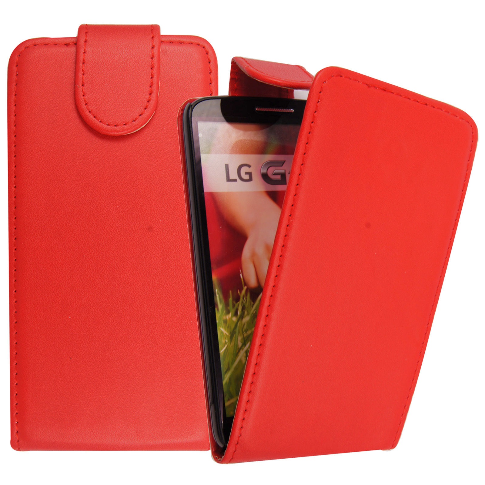 LG G2 Mini (D620) Flip Leather Case - Red (OEM)