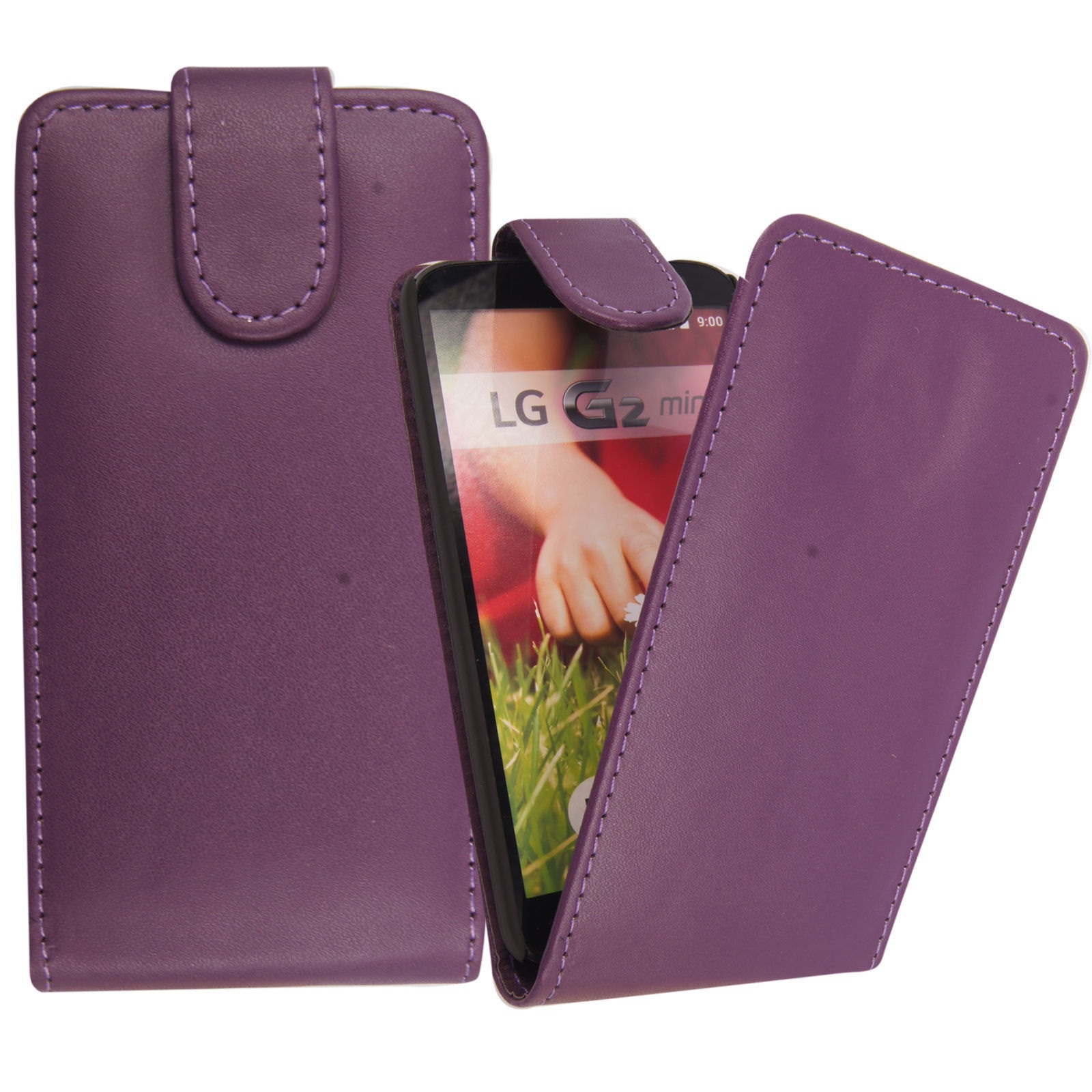 LG G2 Mini (D620) Purple Leather Flip Case (OEM)