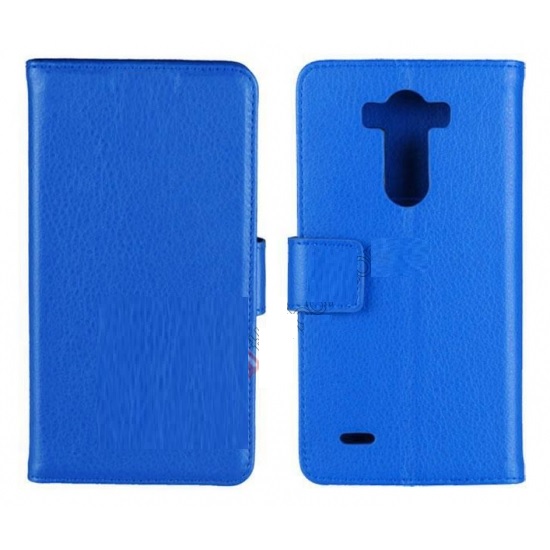 LG G3 S D722 (G3 MINI) - Leather Wallet Stand Case Blue (OEM)