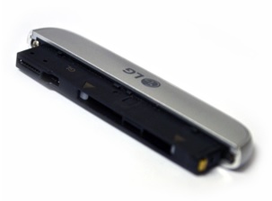 LG H850 G5 Loudspeaker, Mic, Charging Port Housing Bottom Cover Module in Silver (Grade A) (ACQ88888081) (Repair Part) (Bulk)