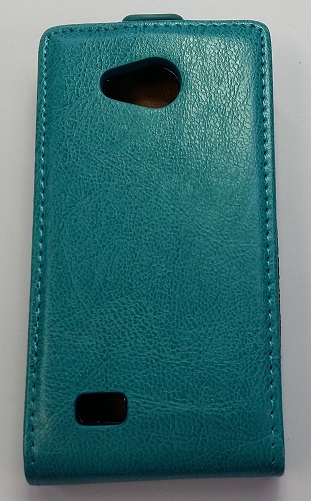 LG Joy (H220) - Leather Flip Case With Back Cover Silicone Turquoise (OEM)