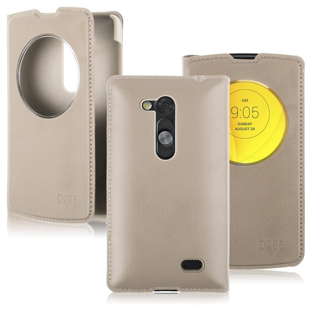 LG L Fino D290N / L Fino Dual D295 Quick Circle Case with Back Cover (Champagne) (OEM)