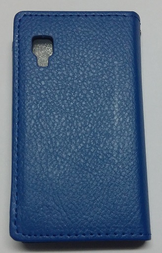 LG Optimus L4 II E440 - Leather Wallet Case With Magnetic Flip Blue (OEM)