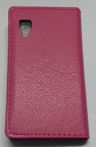 LG Optimus L4 II E440 - Leather Wallet Case With Magnetic Flip Magenta (OEM)