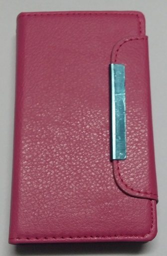 LG Optimus L4 II E440 - Leather Wallet Case With Magnetic Flip Magenta (OEM)