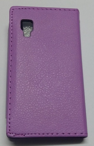 LG Optimus L4 II E440 - Leather Wallet Case With Magnetic Flip Purple (OEM)