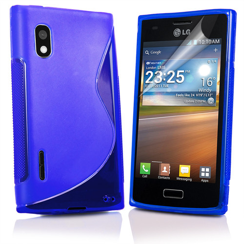LG Optimus L5 E610 / E612 S-Line TPU Gel Silicone Case (Blue) (OEM)