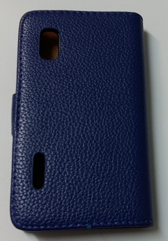 LG Optimus L5 E610 / E612 - Leather Wallet Case Blue (OEM)