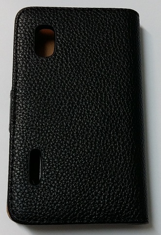 LG Optimus L5 E610 / E612 - Leather Wallet Case Black (OEM)