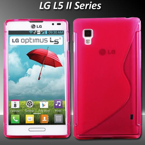 LG Optimus L5 2 E460 Gel TPU S-Line Silicone Case - Bright Pink (OEM)