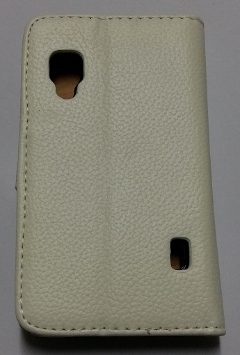 LG Optimus L5 2 E460 Leather Wallet Stand Case L5ii (White) (OEM)