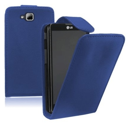 LG Optimus L9 2 D605 Leather Flip Case (Blue) (OEM)