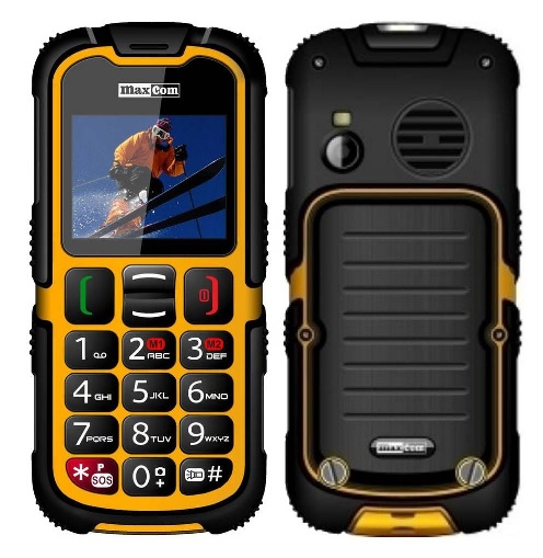 Maxcom Strong MM910 (Dual Sim) Water & Dust Proof IP67 Orange-Black Rugged Phone with Flashlight, Radio (Handsfree-Free), and Camera