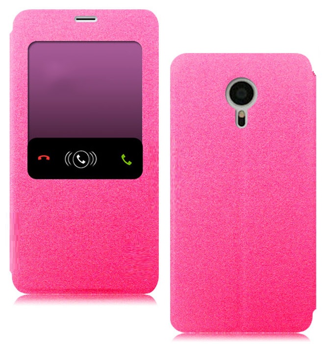Meizu MX5 - Leather Flip Case With Windows Magenta (OEM)