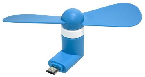 Micro USB Mini Fan Ancus Light Blue