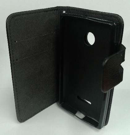 Microsoft Lumia 435 - Smart Plus leather Case Black (OEM)