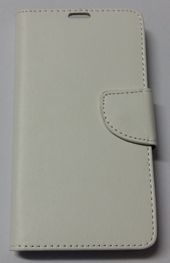Microsoft Lumia 535 - Leather Wallet Case With Silicone Back Cover White (OEM)