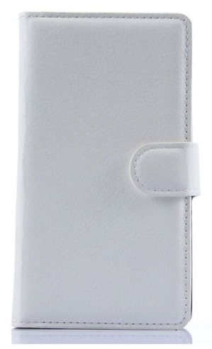 Microsoft Lumia 535 - Leather Wallet Stand Case White (OEM)