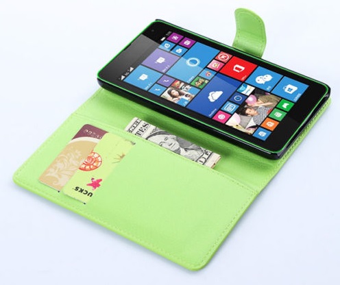 Microsoft Lumia 535 - Δερμάτινη Stand Θήκη Πορτοφόλι Πράσινο (OEM)