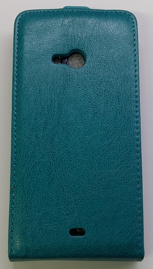 Microsoft Lumia 540 Leather Flip Case with Silicone Back Cover (Turquoise) (OEM)