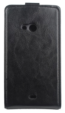 Microsoft Lumia 540 - Leather Flip Case With Silicone Back Cover Black (OEM)