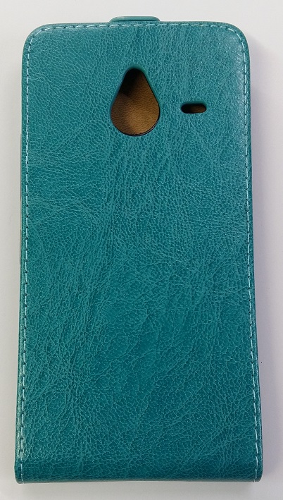 Microsoft Lumia 640 XL - Leather Flip Case With Back Cover Silicone Turquoise (OEM)