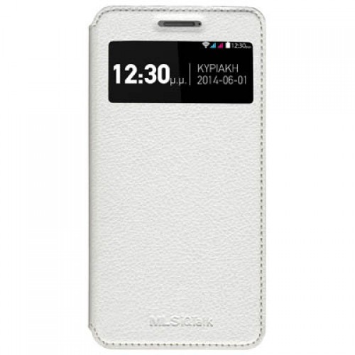 MLS IQTALK S8 - Leather Case With View Window White