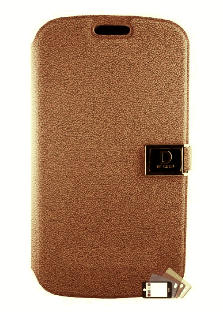 MLS Rock Mini iQ1040 Leather Wallet Case with Plastic Back Cover (DR' CHEN) Brown (OEM)