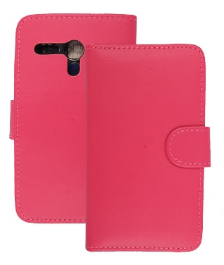 Motorola Moto G / Moto G X1032 - Δερμάτινη Θήκη Πορτοφόλι Ρόζ (OEM)
