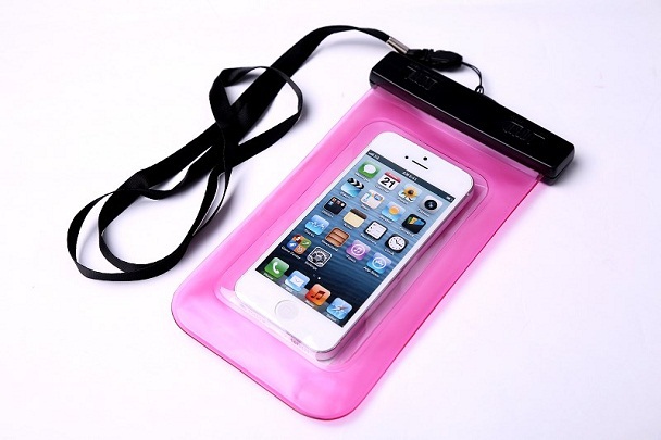Αδιάβροχη θήκη για κινητά / mp3 έως 5.7 intses - Ρόζ Transparent Waterproof Case for various mobile phones (OEM)