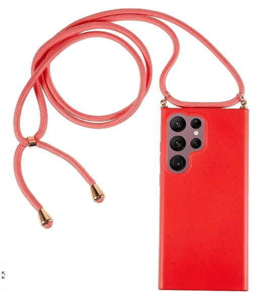 My Colors CarryHang Silicone Back Cover with RED Strap (Galaxy S23 Ultra)