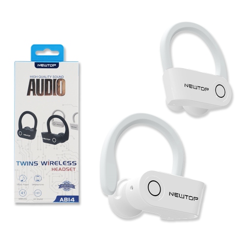 NEWTOP AB14 Bluetooth Headset (White) Speakers, Handsfree, Earphones and