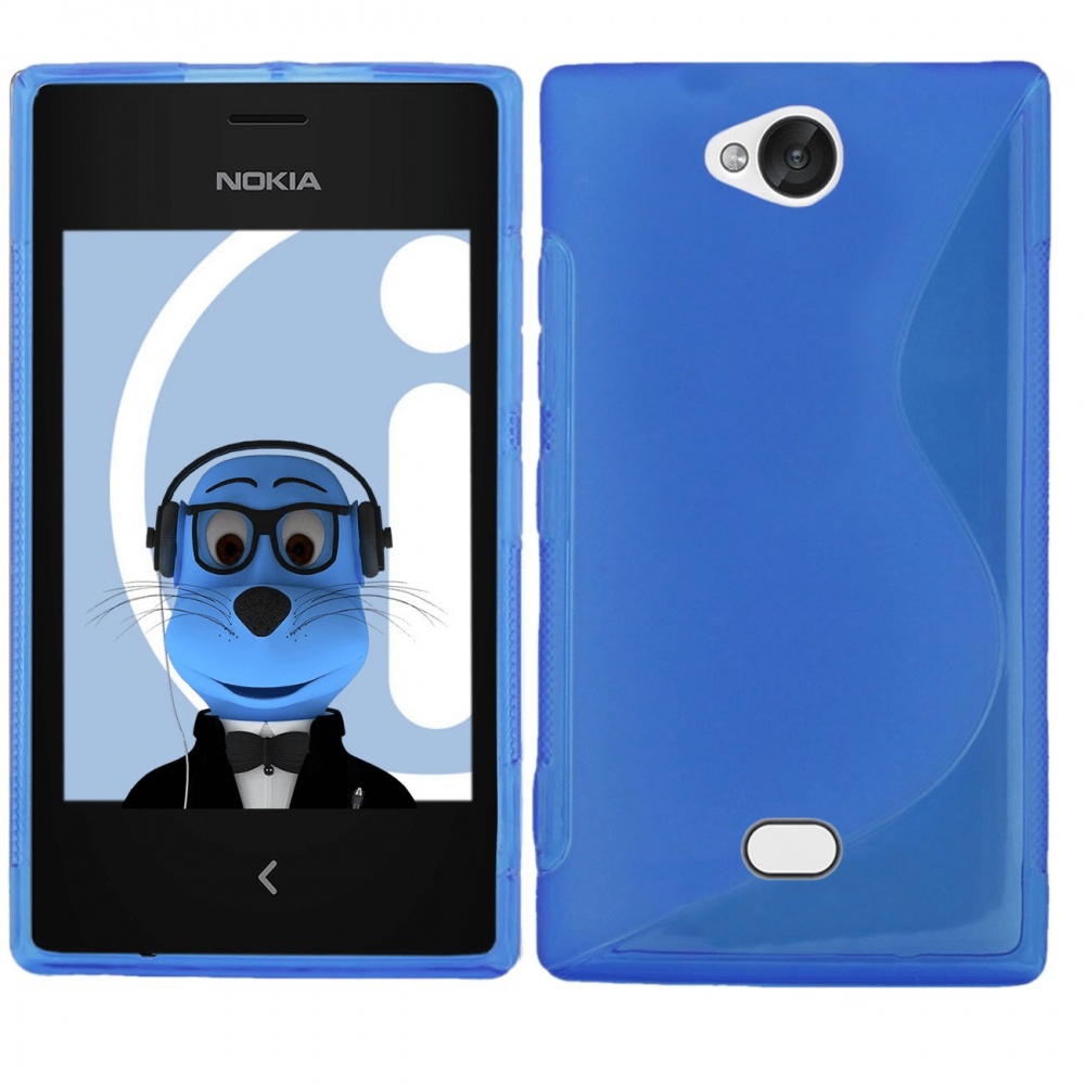 Nokia Asha 503 TPU Gel S-Line Case (Blue) (OEM)