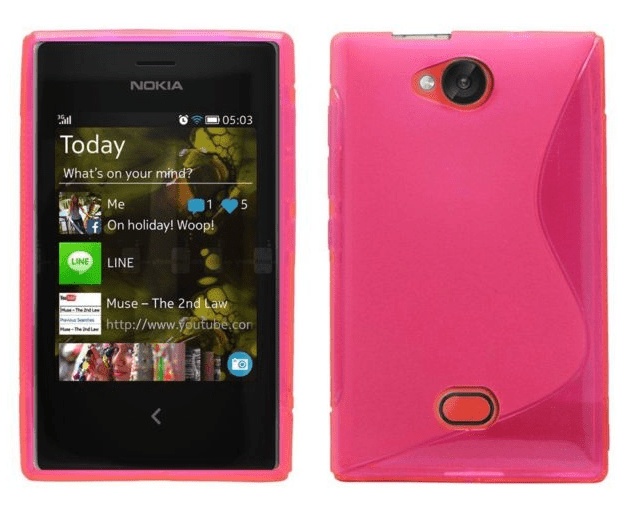 Nokia Asha 503 TPU Gel S-Line Case (Pink) (OEM)