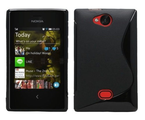 Nokia Asha 503 - Θήκη TPU GEL S-Line Μαύρη (OEM)