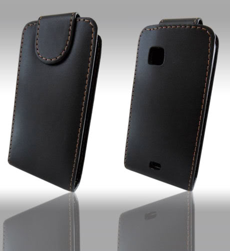 Nokia C5-03 Flip Case (Leather, Black) (OEM)