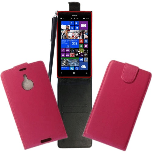 Nokia Lumia 1520 - Δερμάτινη Θήκη Flip Φούξια (OEM)