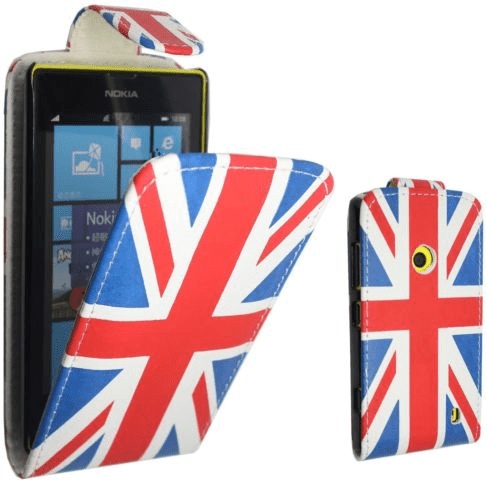 Nokia Lumia 520/525 Leather Flip Case with England Flag (NL520LFCFE) (OEM)